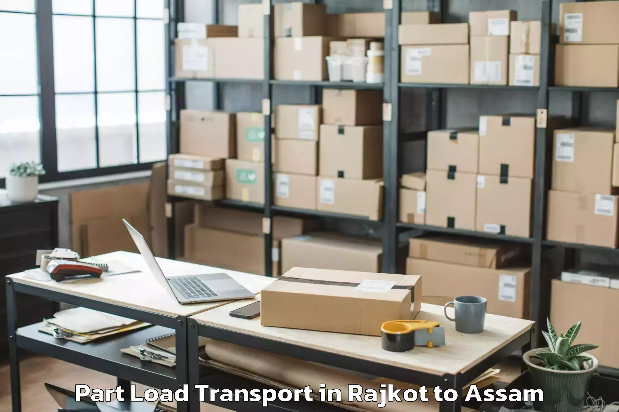 Book Rajkot to Dibrugarh University Part Load Transport Online